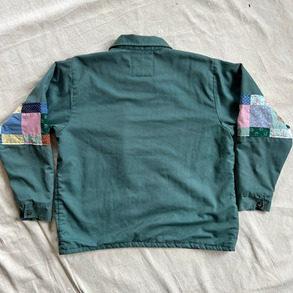 Commissioned Work Jacket - Green with Quilt Squares