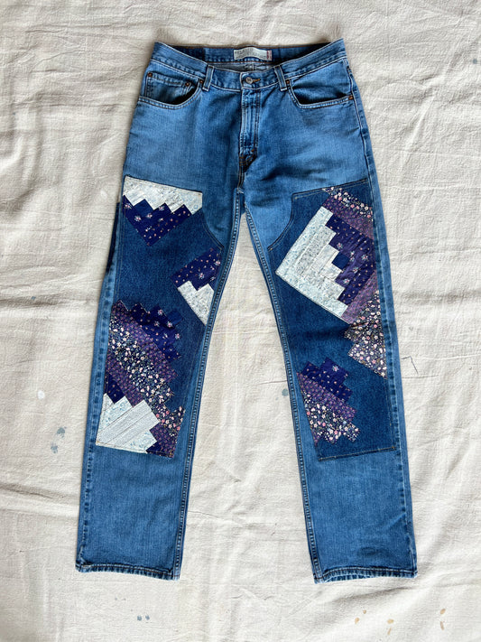 Custom Double Front Jeans - Antique Quilt