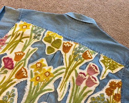 Commissioned Shirt - Embroidered Flowers - Banana Republic Men's XL