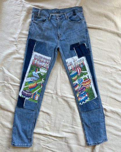 Custom Double Front Jeans - Hot Air Balloon