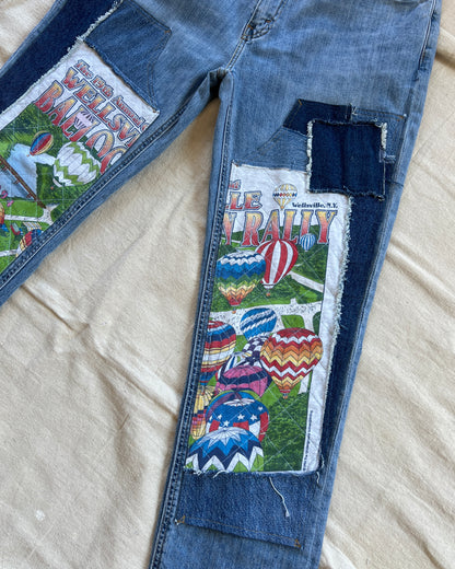 Custom Double Front Jeans - Hot Air Balloon