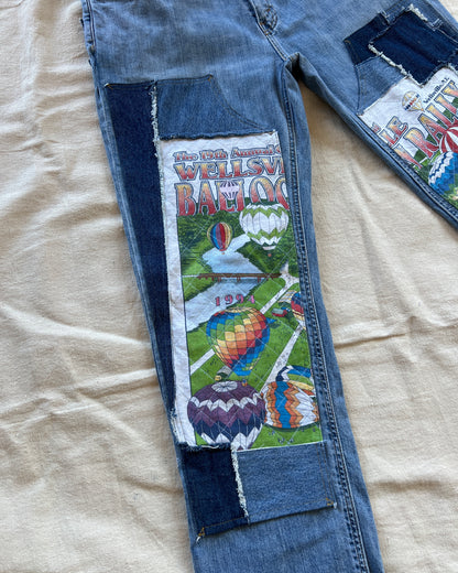 Custom Double Front Jeans - Hot Air Balloon