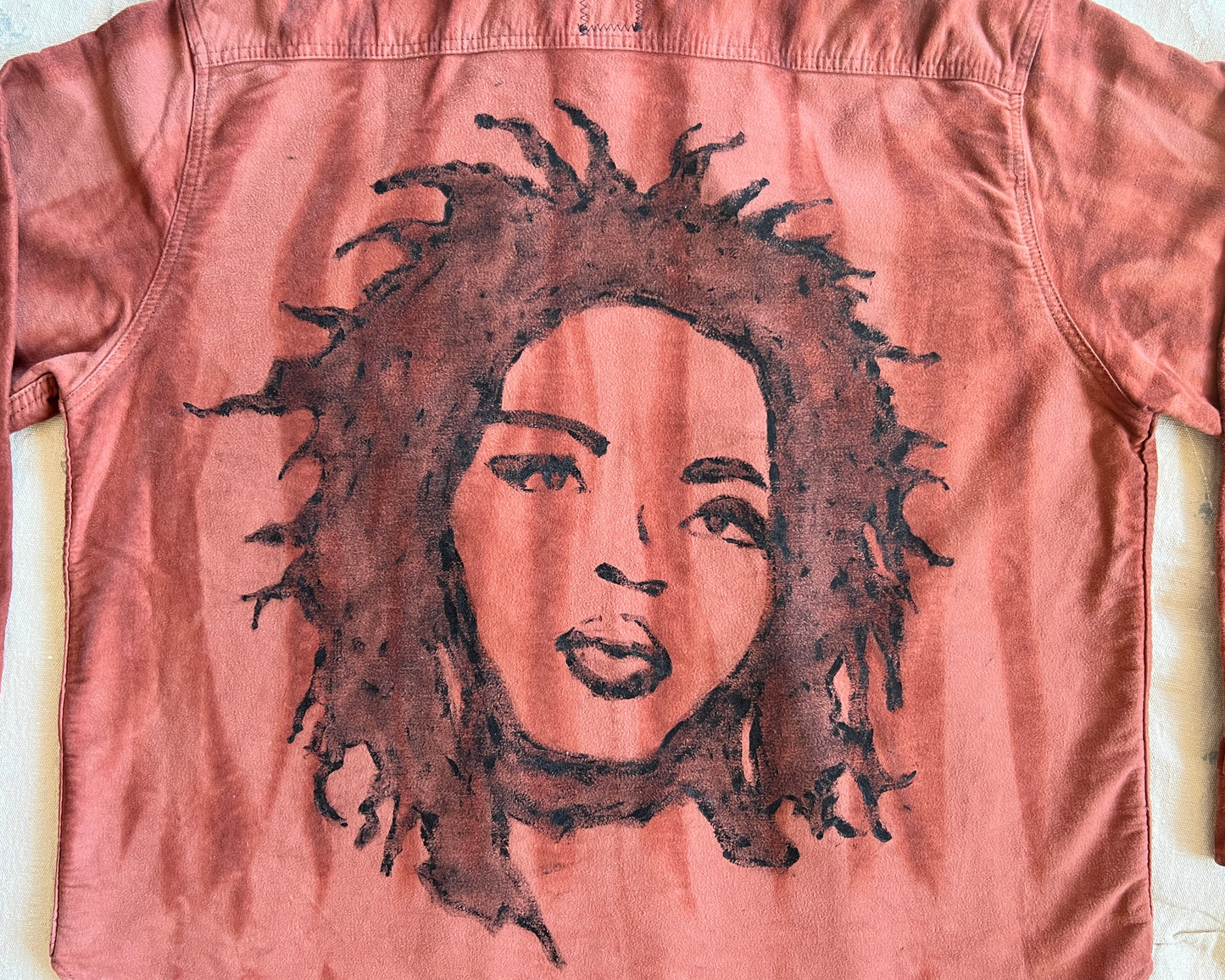 Custom Shirt - Lauryn Hill Inspired - Embroidered Flowers - BDG Men's L