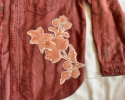 Custom Shirt - Lauryn Hill Inspired - Embroidered Flowers - BDG Men's L