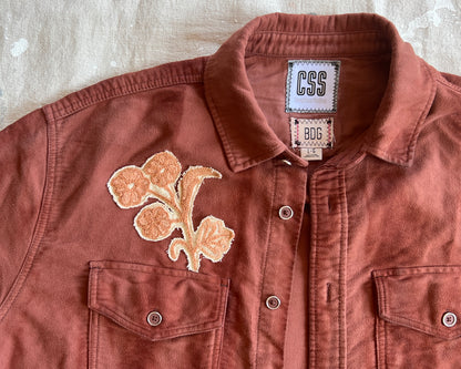 Custom Shirt - Lauryn Hill Inspired - Embroidered Flowers - BDG Men's L