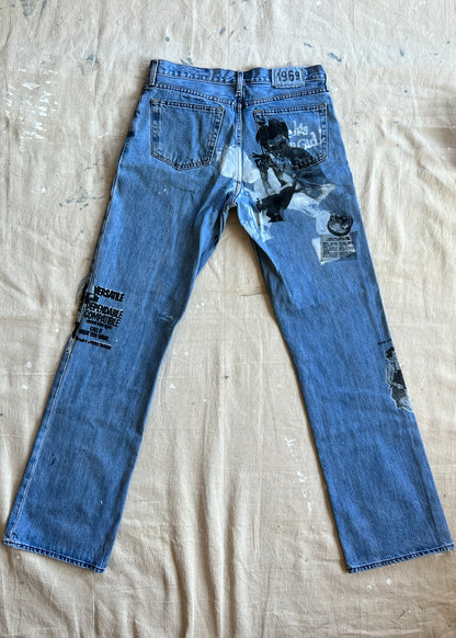 Custom Screenprinted Jeans - Men's 35/36 - Gap