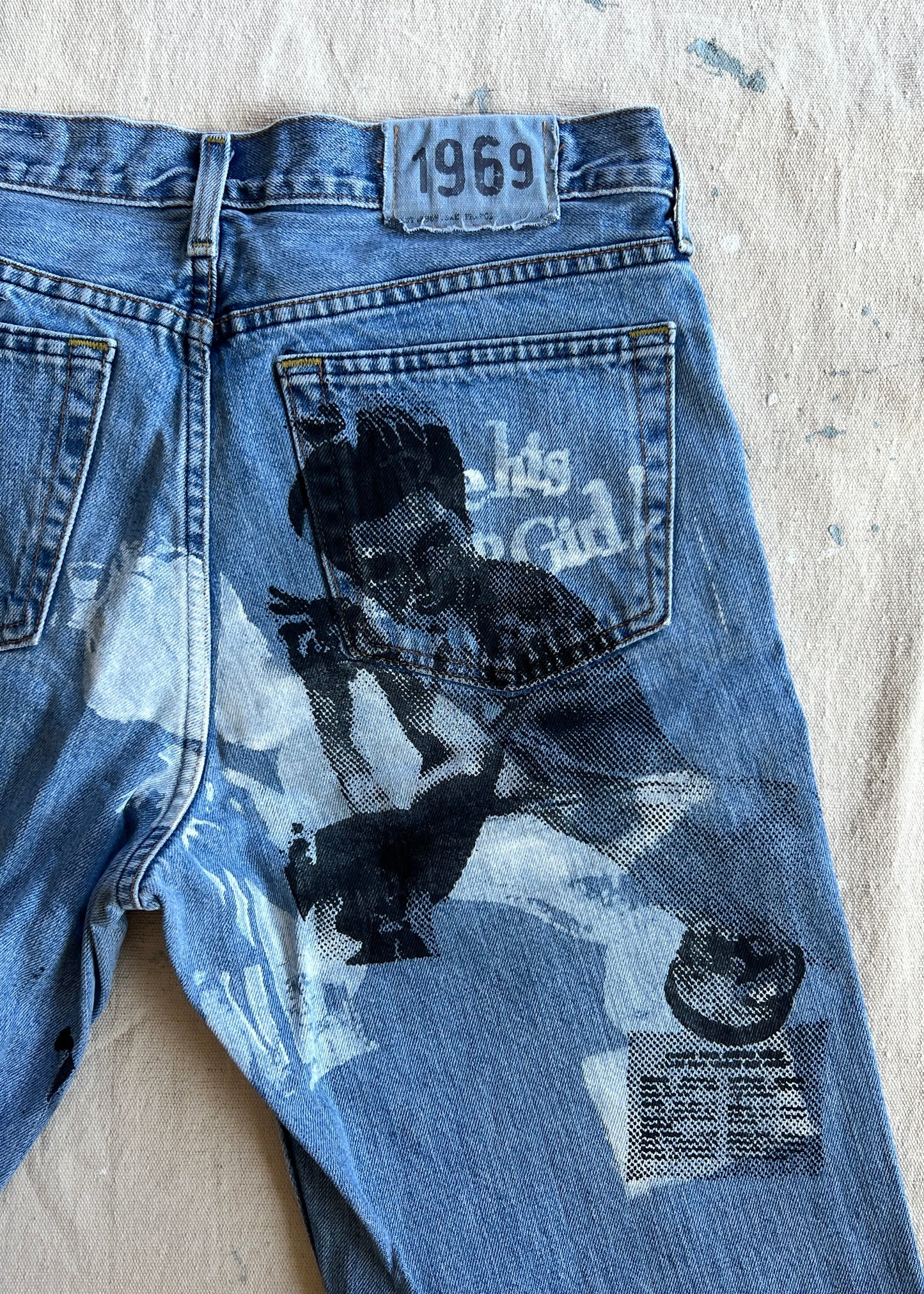 Custom Screenprinted Jeans - Men's 35/36 - Gap