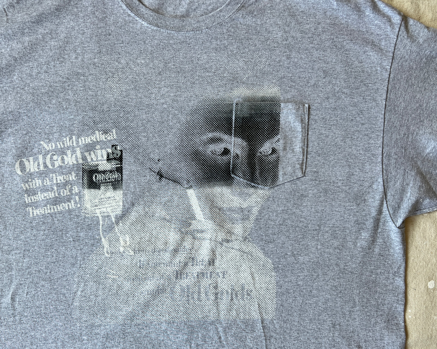 Custom Vintage Ad T-Shirt - Grey - Men's XXXL