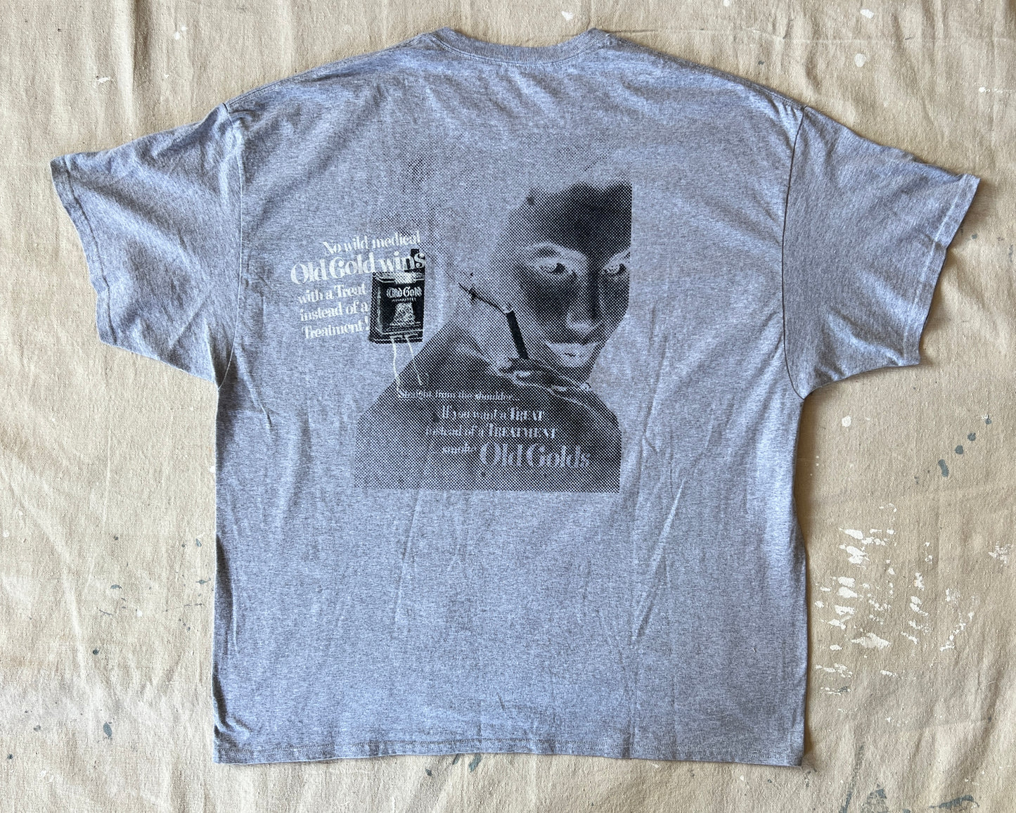 Custom Vintage Ad T-Shirt - Grey - Men's XXXL