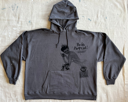 Custom Vintage Ad Hoodie - Grey - Men's XXXL