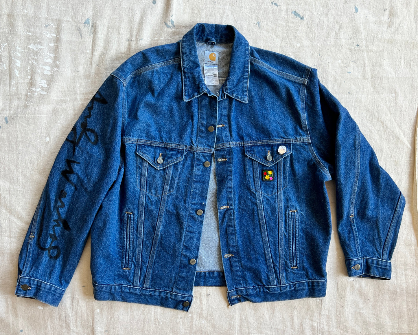 Custom Carhartt Denim Jacket - Warhol - XL Men's